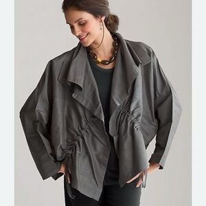 Chic Charcoal Women's Trench Coat